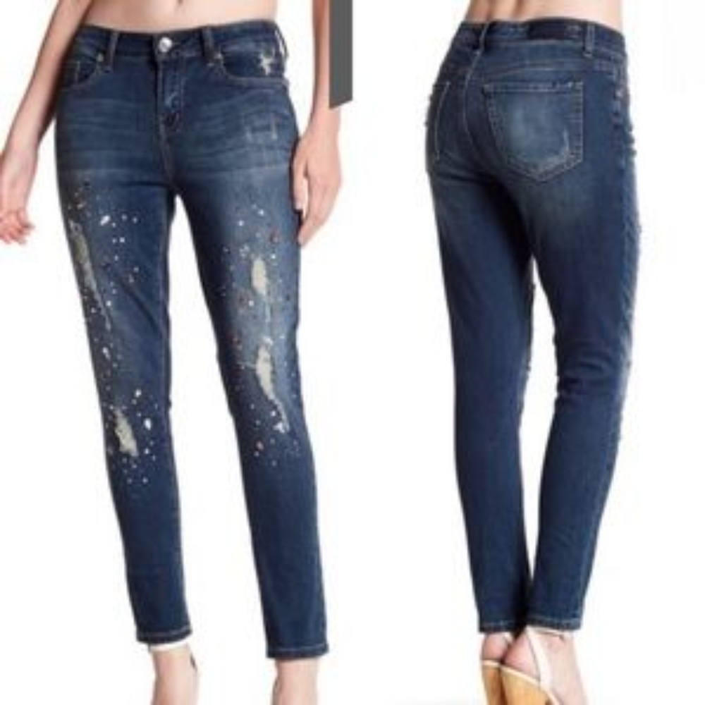 Seven7  Rhinestone Embellished Jeans Size 10